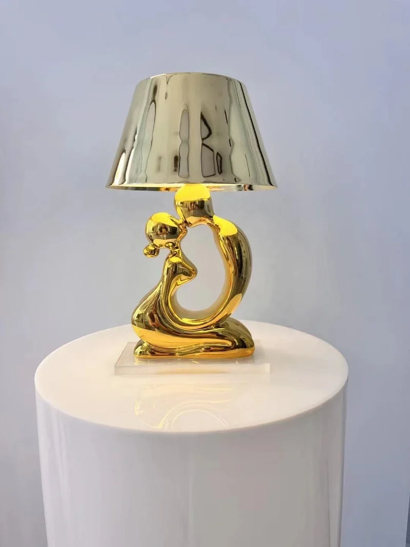 The Love Lamp By Euroselle Decorative Table Lamp With Gold Or Chrome Finish