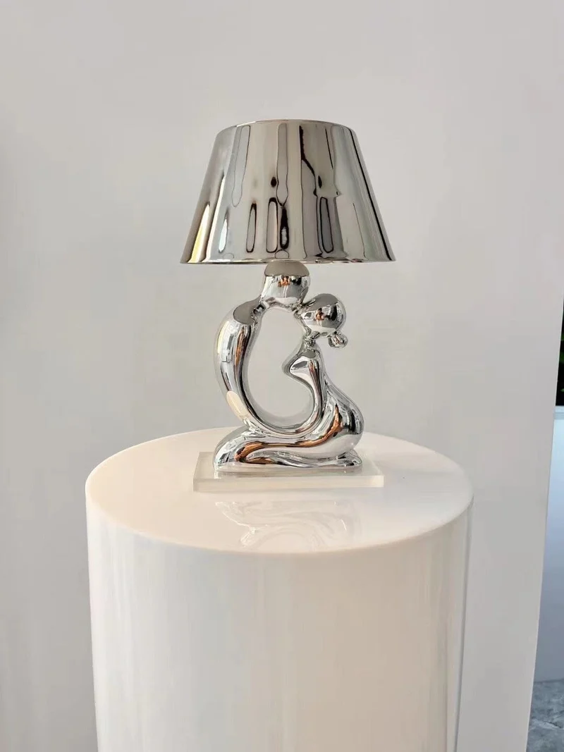 The Love Lamp By Euroselle Decorative Table Lamp With Gold Or Chrome Finish
