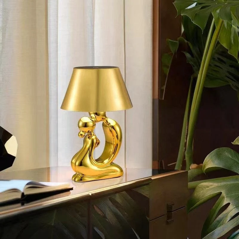 The Love Lamp By Euroselle Decorative Table Lamp With Gold Or Chrome Finish