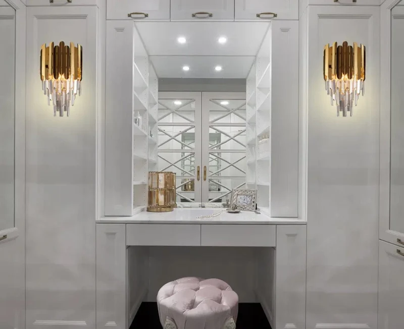 Euroselle Ivy Crystal Wall Lamp With Crystal Bars Modern Design