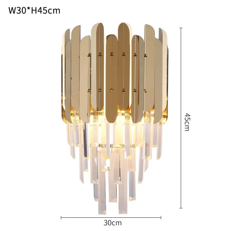 Euroselle Ivy Crystal Wall Lamp With Crystal Bars Modern Design