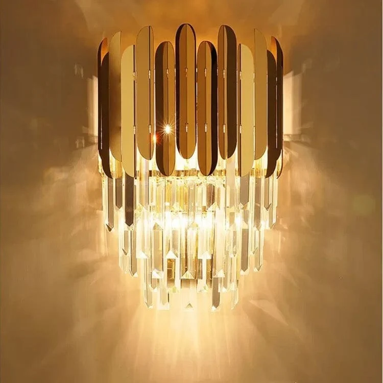 Euroselle Ivy Crystal Wall Lamp With Crystal Bars Modern Design