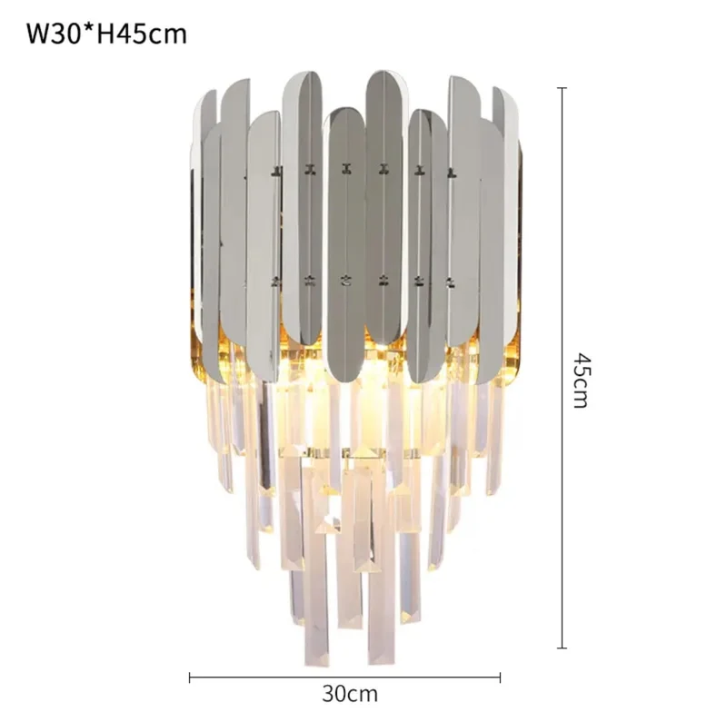 Euroselle Ivy Crystal Wall Lamp With Crystal Bars Modern Design