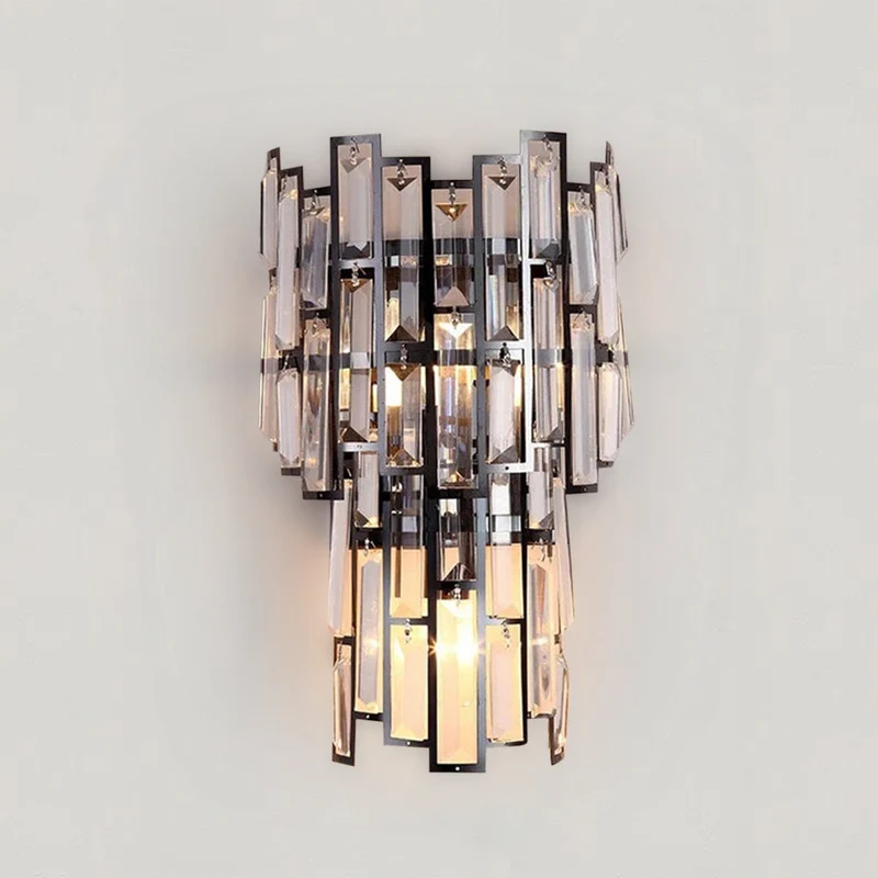 Shanice K9 Crystal Wall Lamp by Euroselle for Living Rooms and Bedrooms