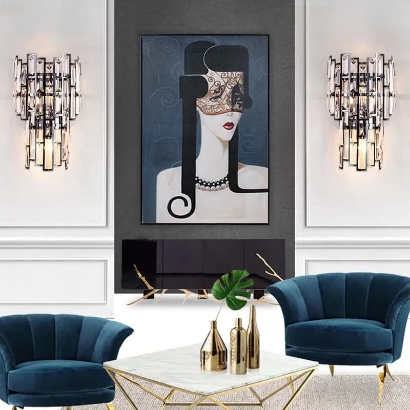 Shanice K9 Crystal Wall Lamp by Euroselle for Living Rooms and Bedrooms