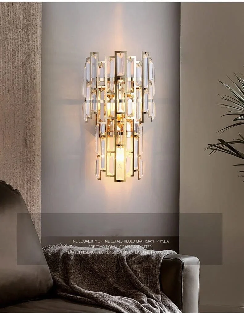 Shanice K9 Crystal Wall Lamp by Euroselle for Living Rooms and Bedrooms