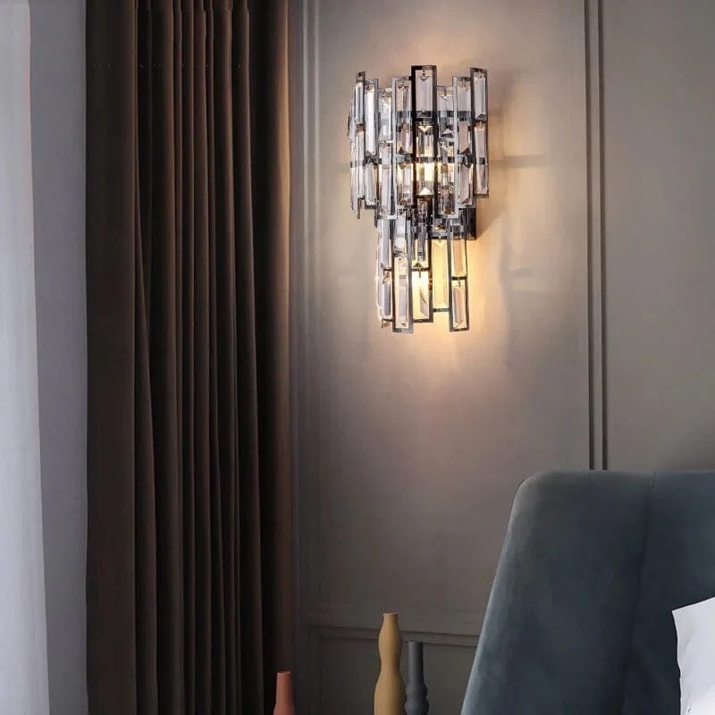 Shanice K9 Crystal Wall Lamp by Euroselle for Living Rooms and Bedrooms