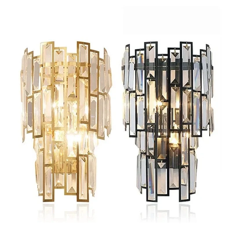 Shanice K9 Crystal Wall Lamp by Euroselle for Living Rooms and Bedrooms