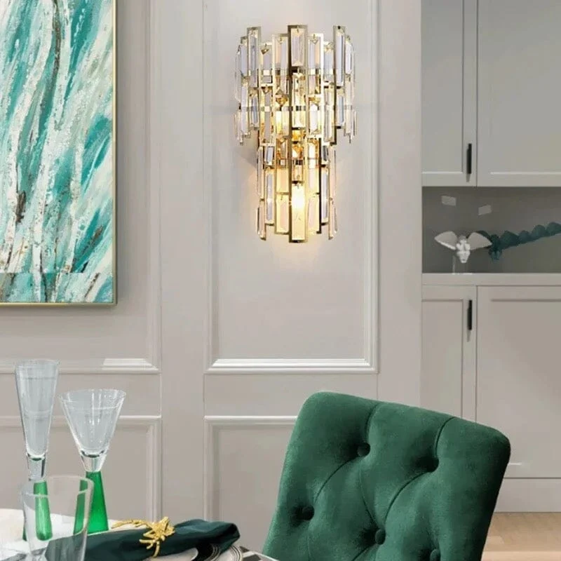 Shanice K9 Crystal Wall Lamp by Euroselle for Living Rooms and Bedrooms