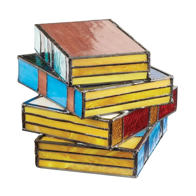 GlassNovel Stained Glass Book Lamp From Euroselle For Literature Lovers