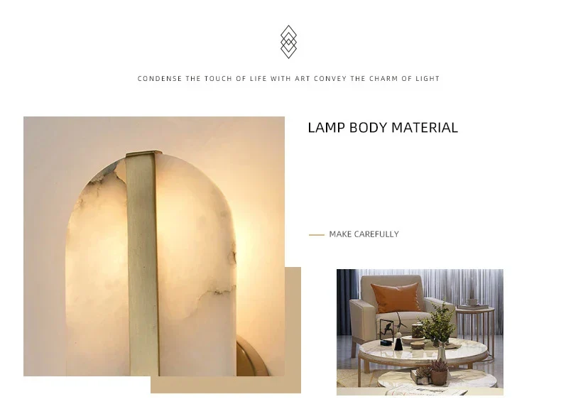 Euroselle Seren Alabaster Wall Lamp For Modern Homes