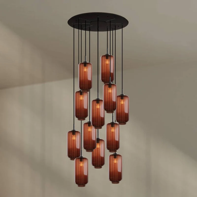 s.luce Velo Galerieleuchte 12-flammig Ø 80cm Baldachin Ø 18cm