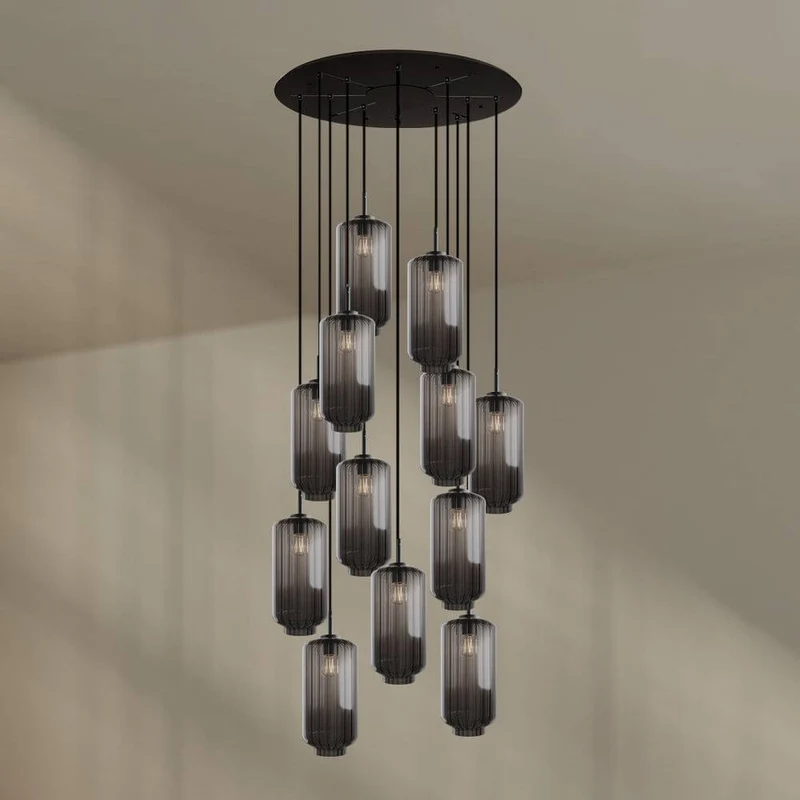 s.luce Velo Galerieleuchte 12-flammig Ø 80cm Baldachin Ø 18cm