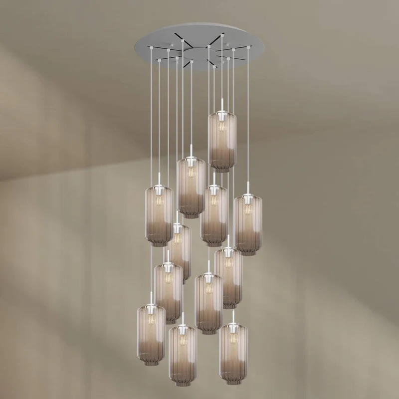 s.luce Velo Galerieleuchte 12-flammig Ø 80cm Baldachin Ø 18cm