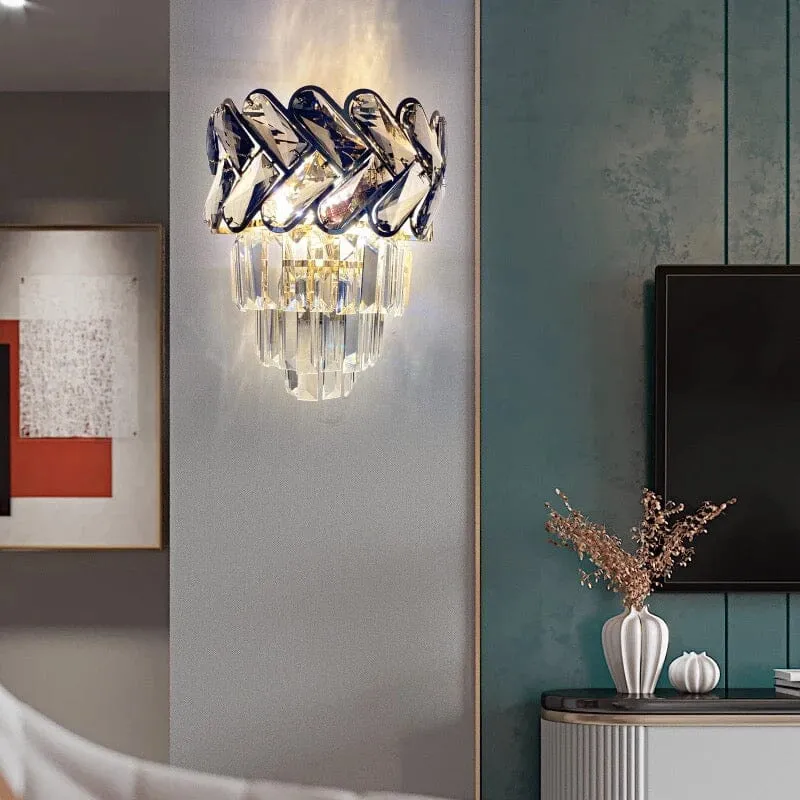 Euroselle Royal Orchid Crystal Wall Lamp Elegant Crystal Wall Light