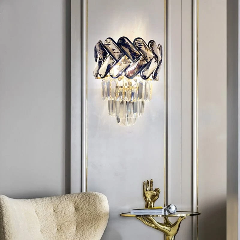 Euroselle Royal Orchid Crystal Wall Lamp Elegant Crystal Wall Light