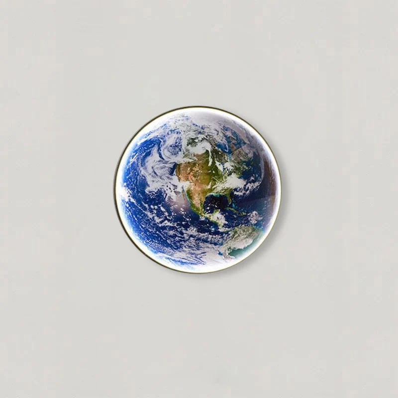 The Earth LED Wall Lamp By Euroselle Modern Globe Glass Shade