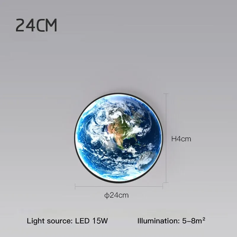 The Earth LED Wall Lamp By Euroselle Modern Globe Glass Shade