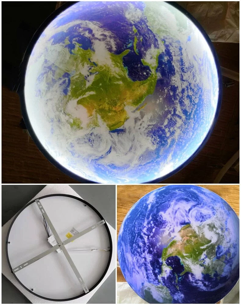 The Earth LED Wall Lamp By Euroselle Modern Globe Glass Shade