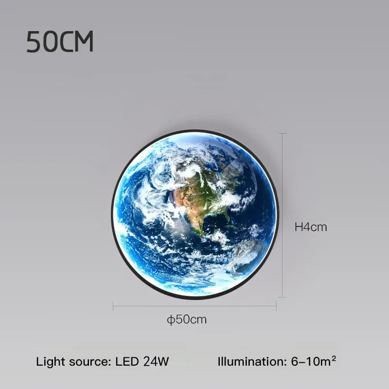 The Earth LED Wall Lamp By Euroselle Modern Globe Glass Shade