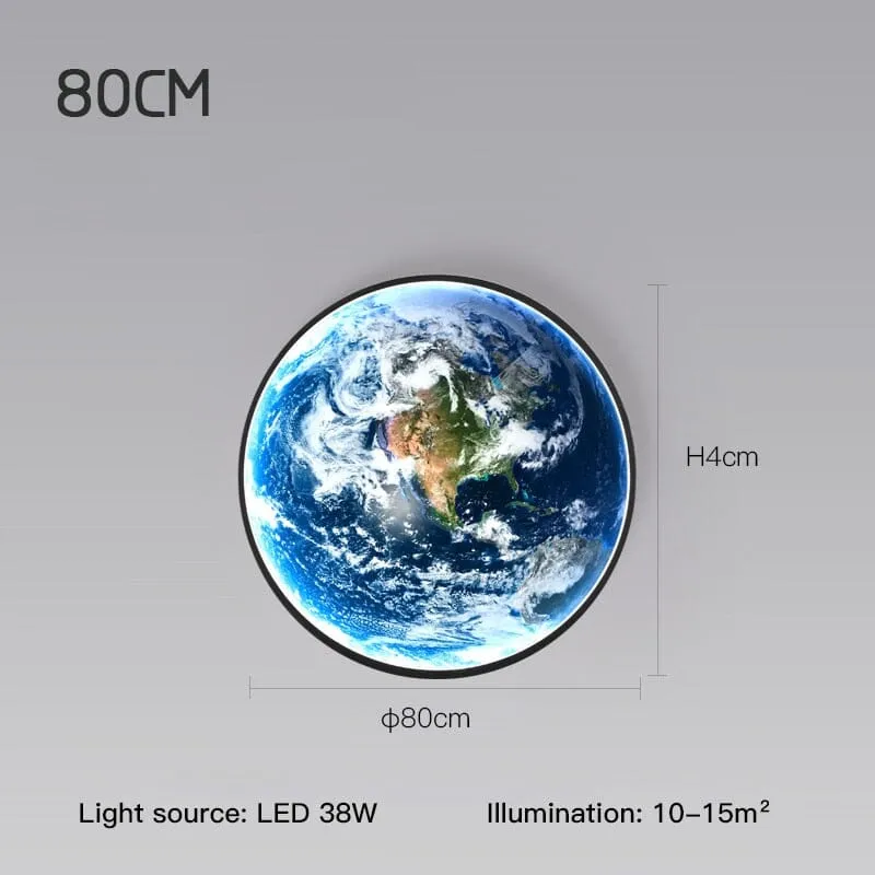 The Earth LED Wall Lamp By Euroselle Modern Globe Glass Shade