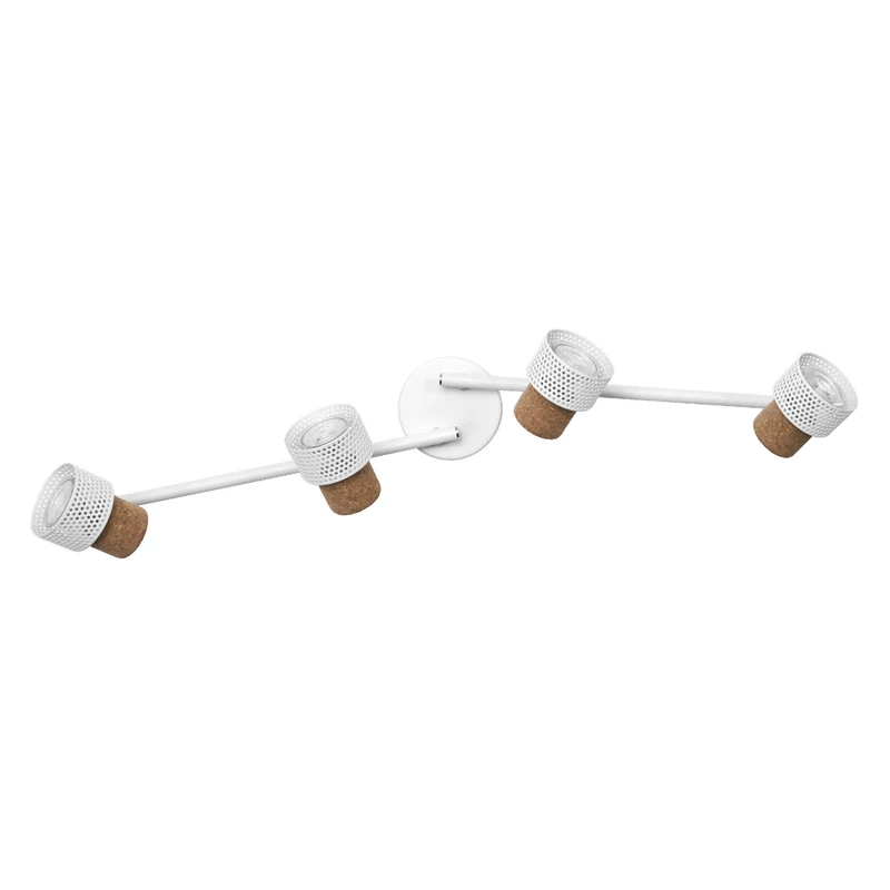 LEDVANCE DECOR SPOT CORK, 4 x 3,4W, 920lm, weiß, Spotleuchte, verstellbare Köpfe, vielseitig anwendbar, Innenraumspot, austauschbare LED-Lampen, dimmbar, warmweiße Lichtfarbe, GU10