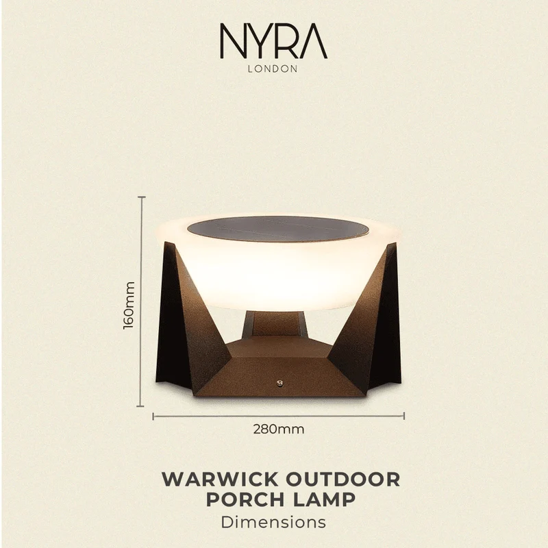 Warwick Outdoor Porch Lamp Euroselle Solar Powered Nordic Style