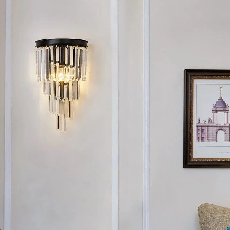 Euroselle Sutherland Crystal Wall Lamp Elegant Wall Fixture