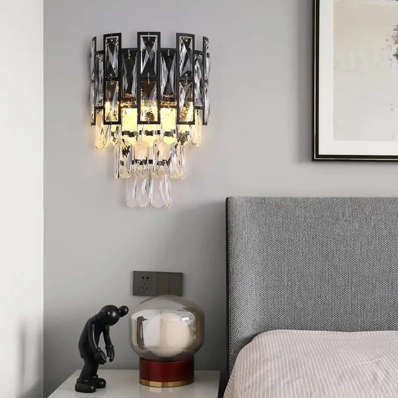 Euroselle Rochelle Crystal Wall Lamps Elegant Contemporary Design
