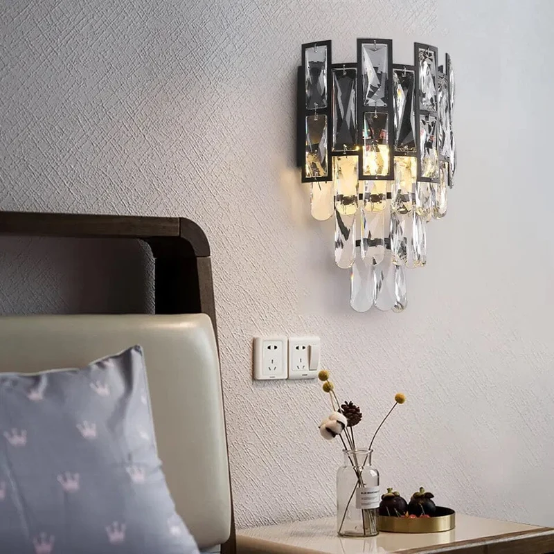 Euroselle Rochelle Crystal Wall Lamps Elegant Contemporary Design