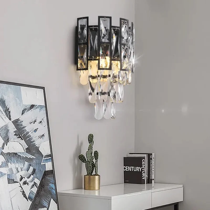 Euroselle Rochelle Crystal Wall Lamps Elegant Contemporary Design