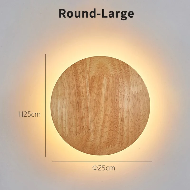 Ronnie Oval Lamps Euroselle Round Oval Wooden Craft LED Wall Lamp