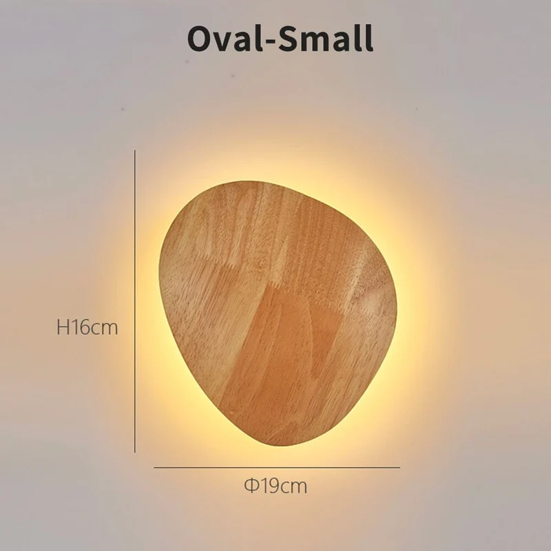 Ronnie Oval Lamps Euroselle Round Oval Wooden Craft LED Wall Lamp