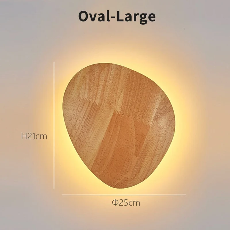 Ronnie Oval Lamps Euroselle Round Oval Wooden Craft LED Wall Lamp