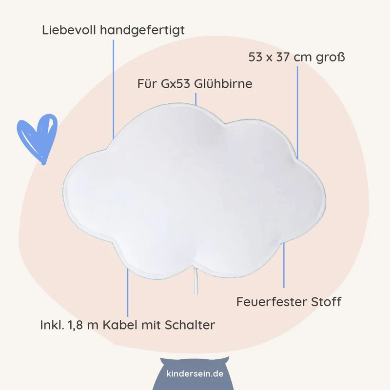 Kinderzimmer Wandlampe Wolke
