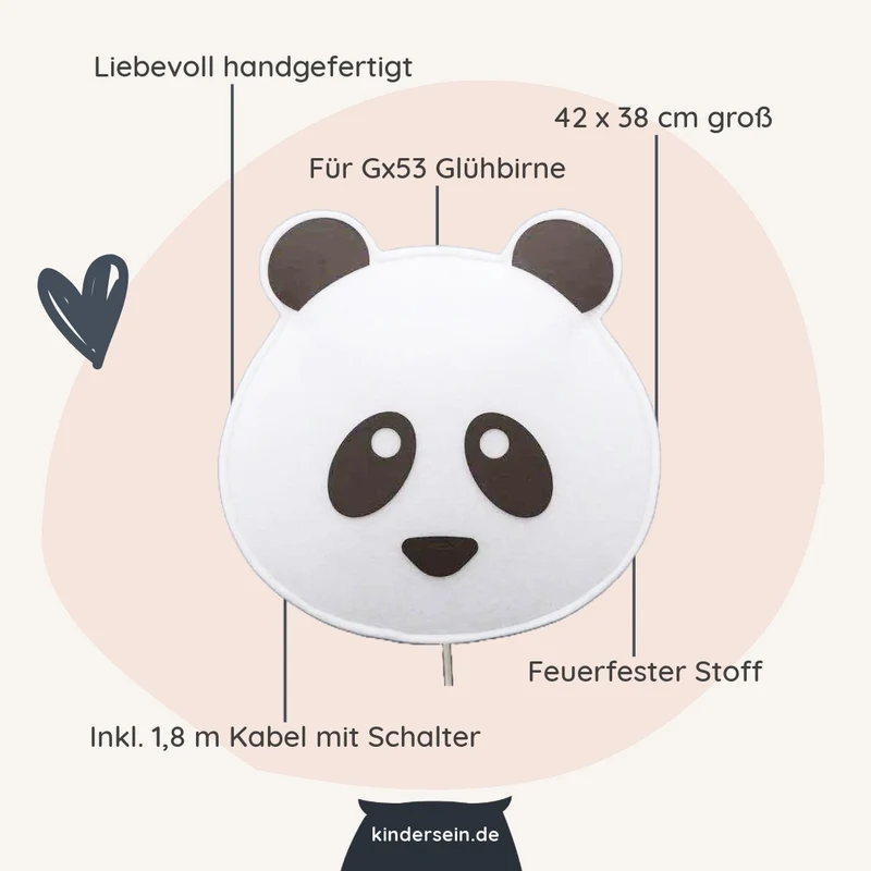 Kinderzimmer Wandlampe Panda