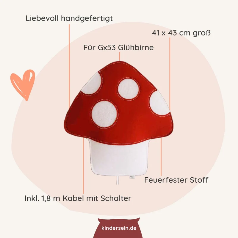 Kinderzimmer Wandlampe Pilz