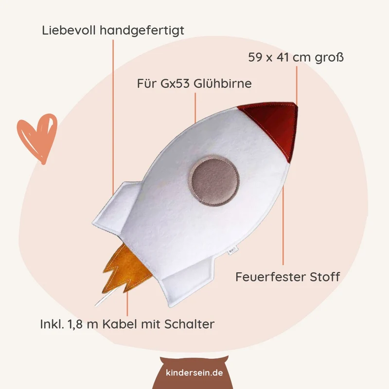 Wandlampe Kinderzimmer Rakete