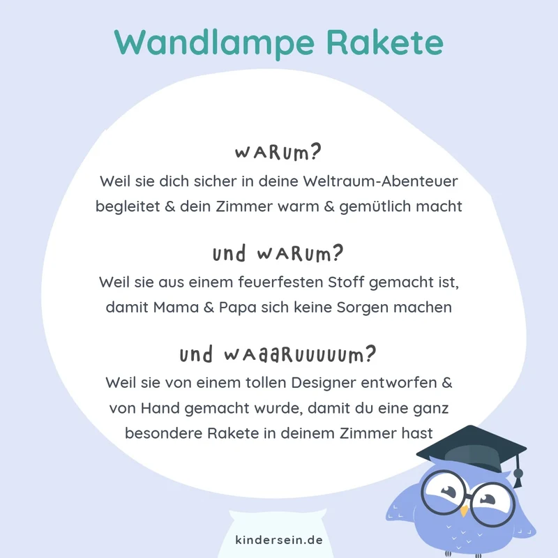 Wandlampe Kinderzimmer Rakete
