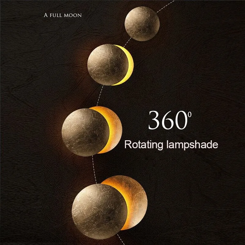 Euroselle Vintage Moon Wall Lamp With Adjustable Lighting And Rotatable Shade