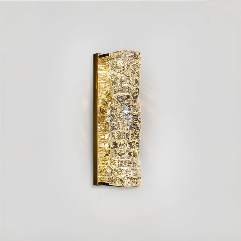 Euroselle Stafford Wall Lamp With Crystal Accents And Stainless Steel