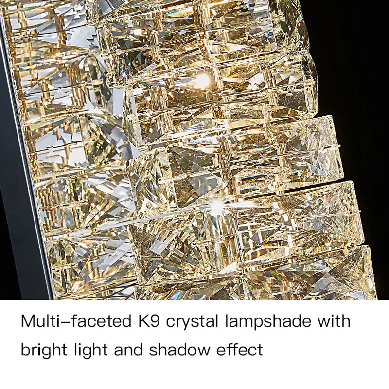 Euroselle Stafford Wall Lamp With Crystal Accents And Stainless Steel