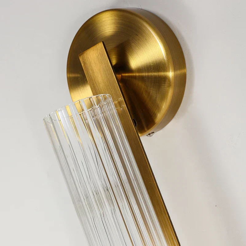 Spark Luxury Wall Lamp Euroselle With Edison Bulbs In Ribbed Glass Cylinders
