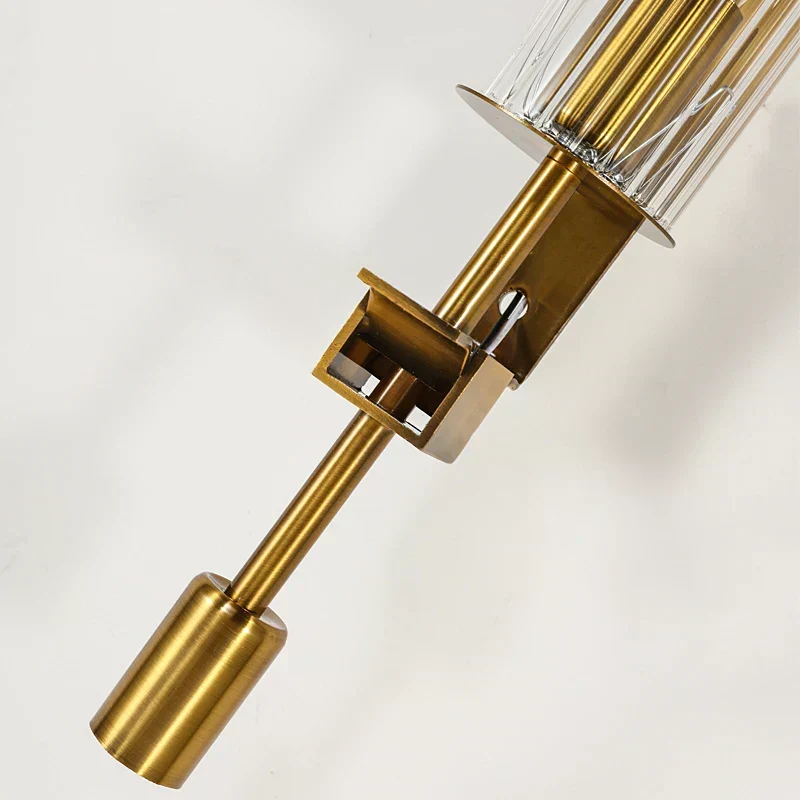 Spark Luxury Wall Lamp Euroselle With Edison Bulbs In Ribbed Glass Cylinders