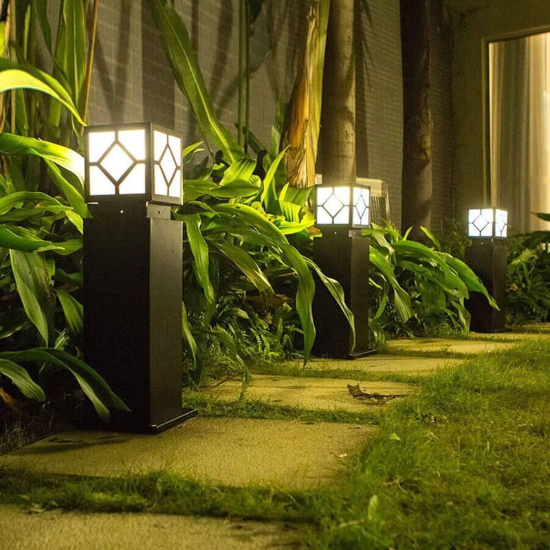 Euroselle Square Courtyard Lamp Outdoor Post Light For Garden And Porch