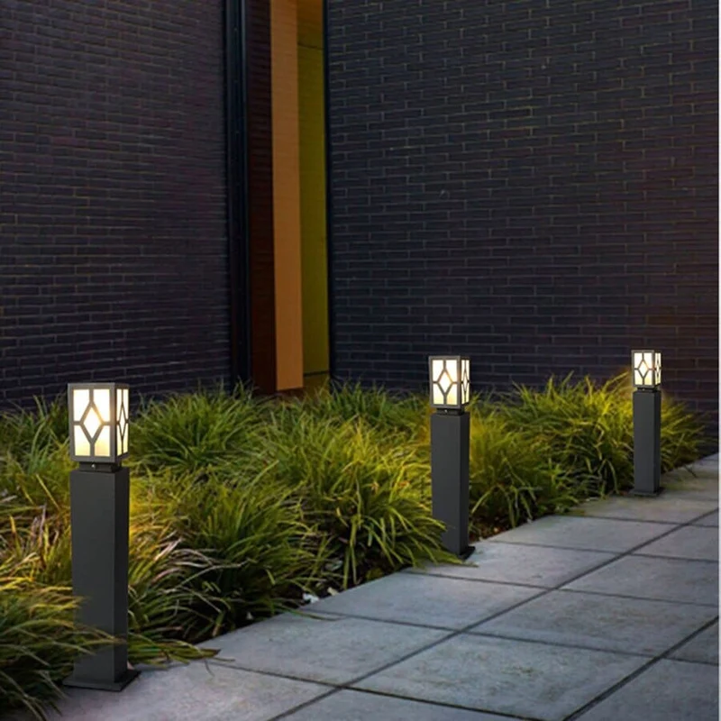 Euroselle Square Courtyard Lamp Outdoor Post Light For Garden And Porch