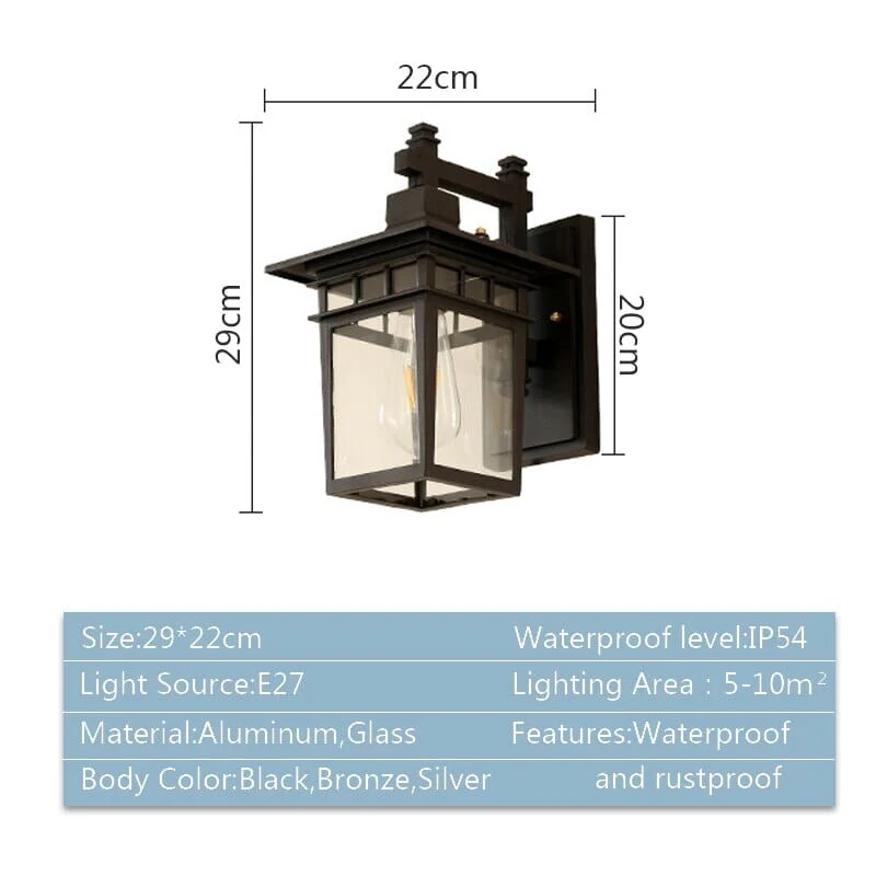 Euroselle Retro Outdoor Yates Wall Lamp Timeless Exterior Fixture