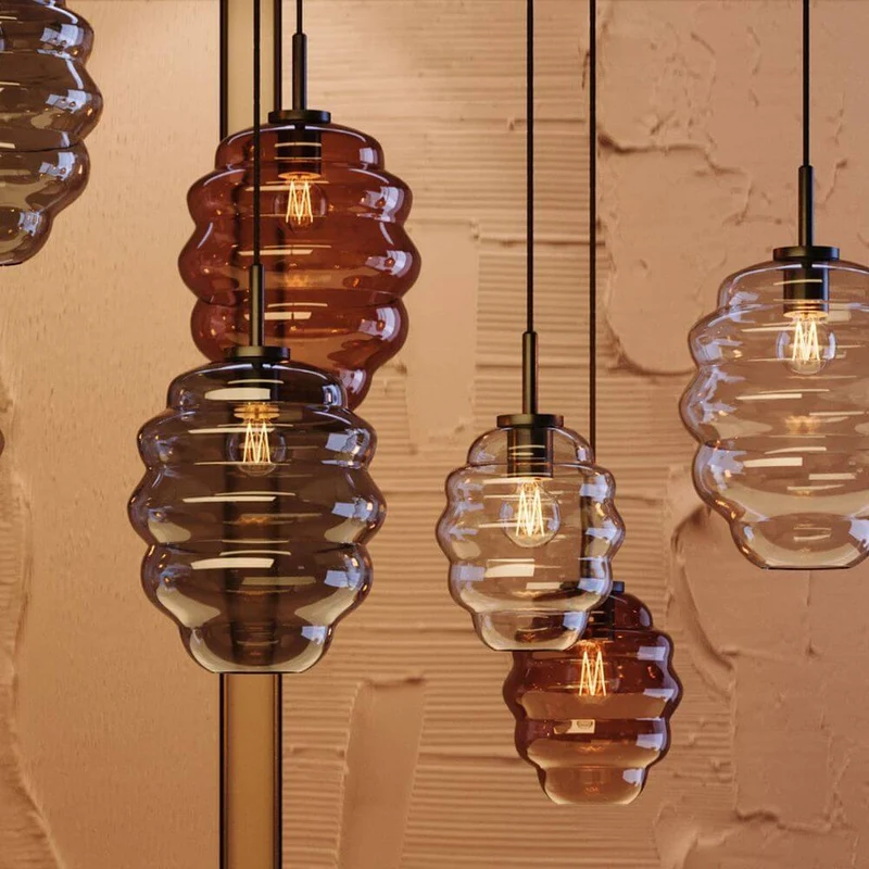 s.luce Echos Glas-Hängelampe Aufhängung 150cm Weiß
