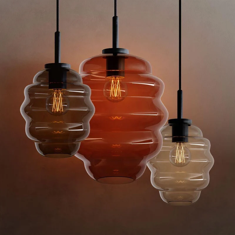 s.luce Echos Glas-Hängelampe Aufhängung 150cm Weiß