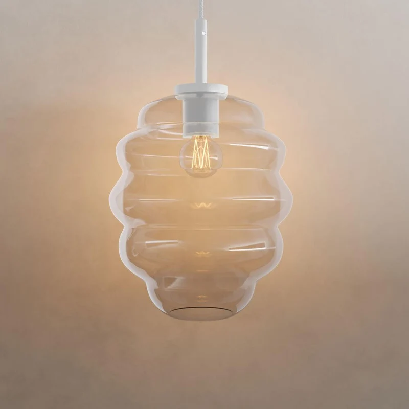 s.luce Echos Glas Galerie-Pendelleuchte Aufhängung 500cm Weiß